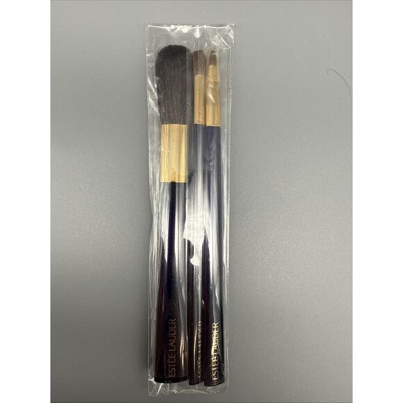 Estee Lauder Makeup Brush Set 3 Piece Travel Size Sealed New - Picture 1 of 4